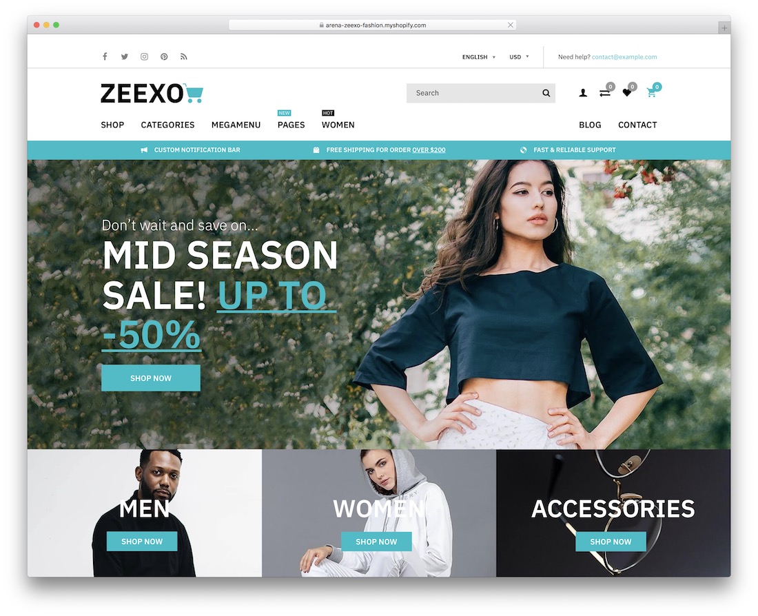 Best 21 Fashion Shopify Templates 2020 Fourteen Video Elf Media Websites